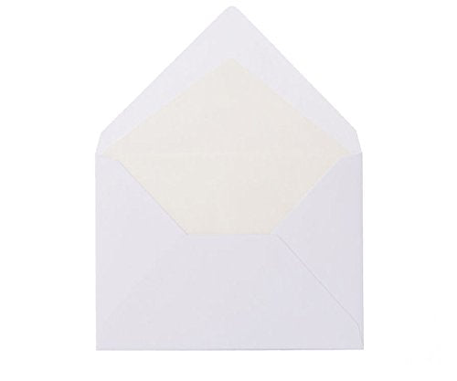 100 Briefumschläge DIN B6 (125 x 176 mm) - Ultra Weiss mit INNENFUTTER - nassklebend 00 Weiss 100, 0