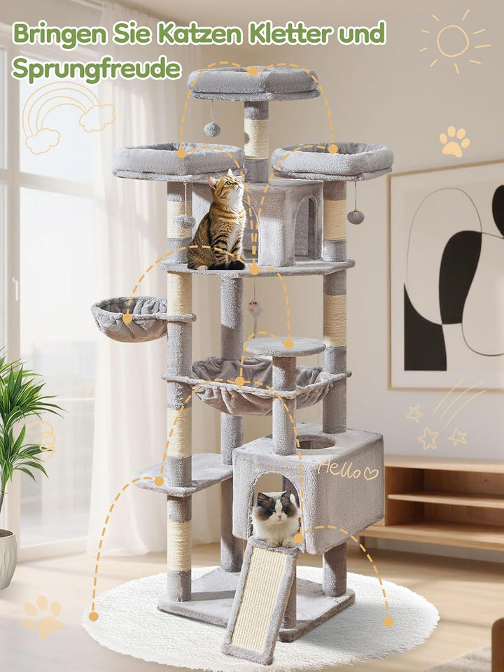 Taoqimiao 193CM Kratzbaum Gross XXL, Katzenbaum Katzenbaum Grosse Katzen Stabil Katzenkratzbaum mit