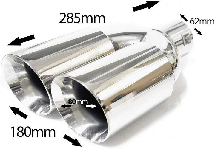 Doppel Auspuffblende Endrohr Endstuck Auspuff Blende Schalldampf Sportauspuff Universell Schalldampf