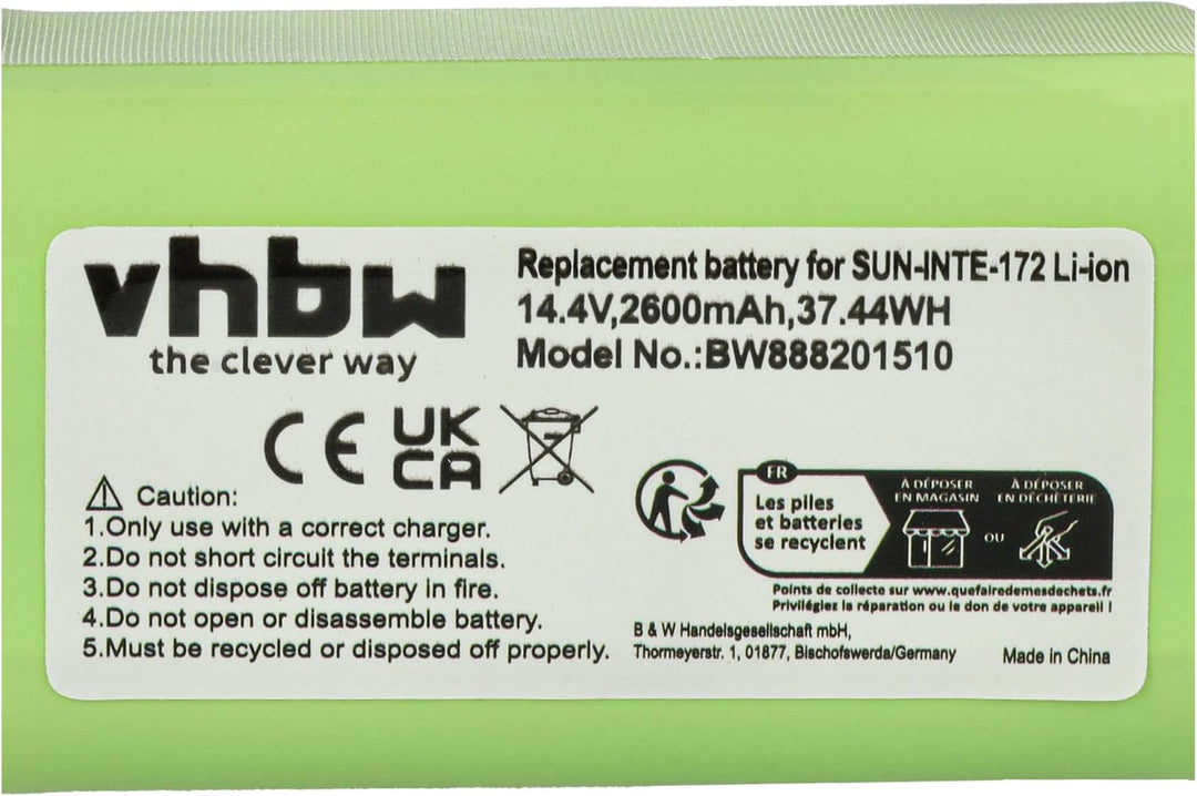 vhbw 1x Akku Ersatz für Eufy PA04 für Saugroboter (2600 mAh, 14,8 V, Li-Ion)
