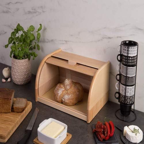 Zeller 20463 Rollbrotkasten, Buche, ca. 40 x 28 x 18 cm, 40 x 28 x 18