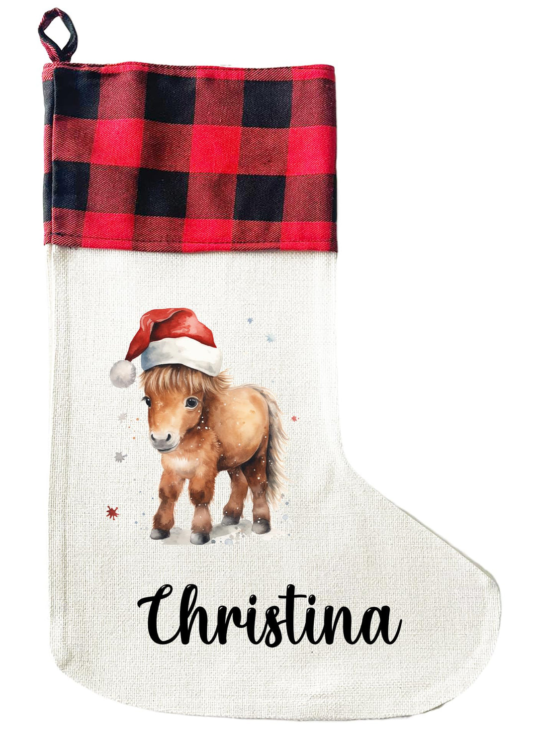 LIEBTASTISCH - Personalisierte Weihnachtssocken mit Tieren - 40cm x 30cm - Weihnachtsstrumpf zum Nik