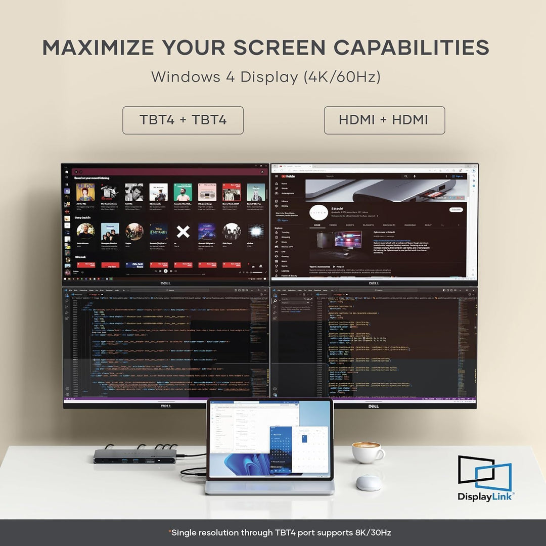 Satechi Thunderbolt 4 Slim Hub Pro und USB C auf USB C Kabel Bundle