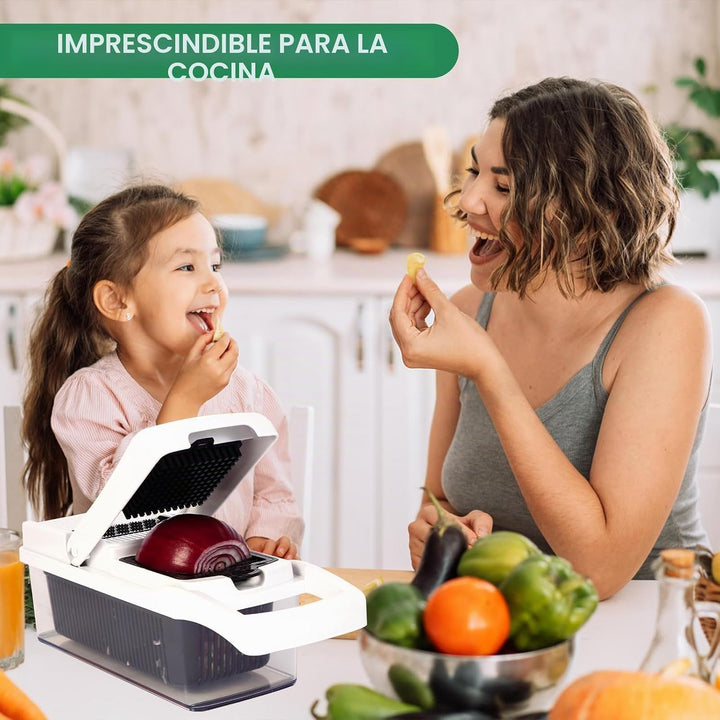 20-in-1 Gemüseschneider Spiralschneider - Zwiebelschneider &amp; Mandoline Gemüsehobel mit Behälter - Ka