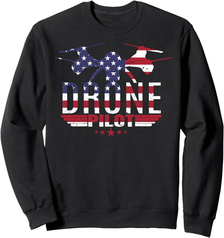 American Flag RC Drone Flying Aircraft Quadcopter Pilot Gift Sweatshirt