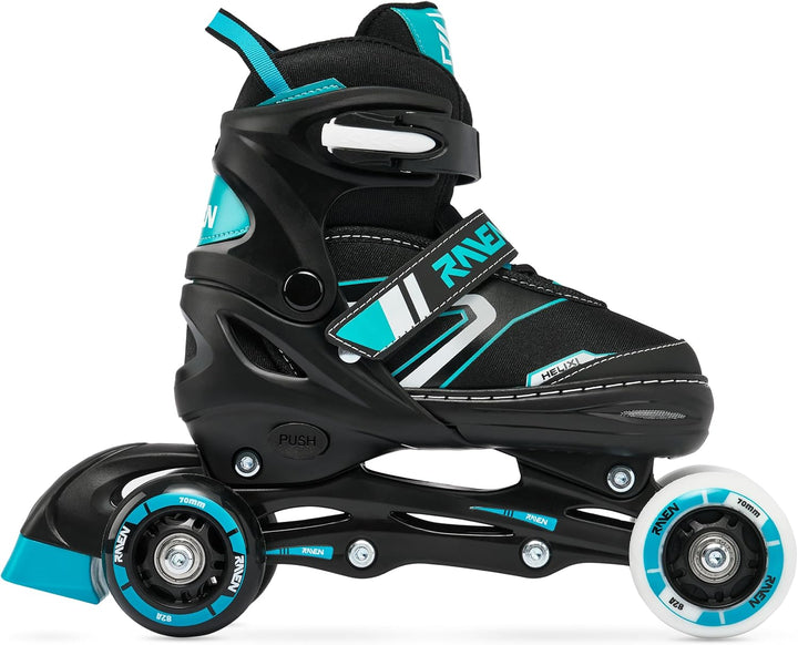 RAVEN Verstellbare 4in1 Inlineskates-Schlittschuhe-Rollschuhe-Triskates Helixi 34-37 (21cm-23,5cm) H
