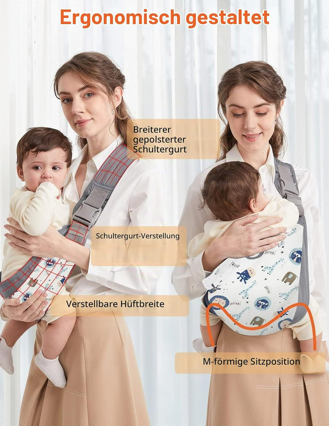 Tragetuch Baby, Mumgaroo Babytrage Neugeborene ab Geburt, On the Go Multifunktionale Tragetuch, Baby