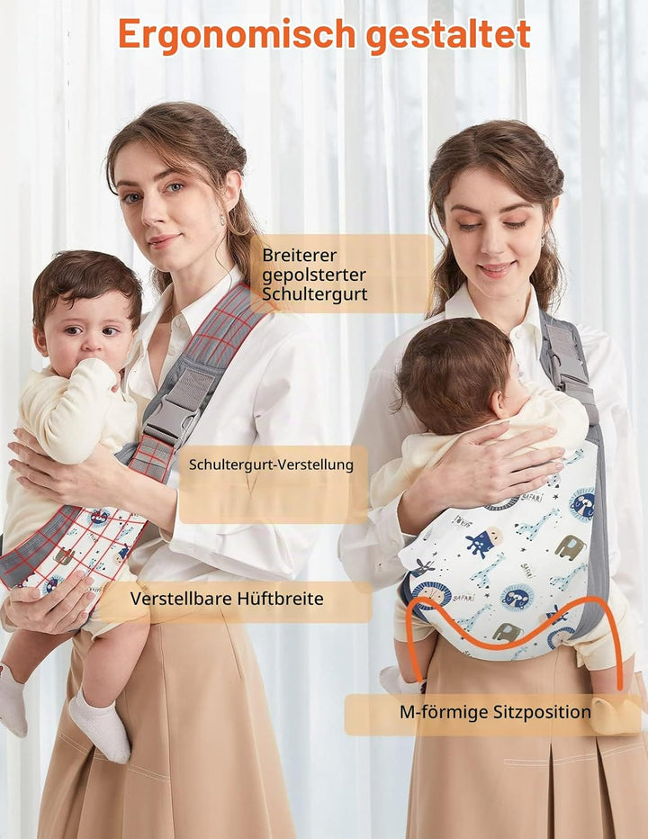Tragetuch Baby, Mumgaroo Babytrage Neugeborene ab Geburt, On the Go Multifunktionale Tragetuch, Baby