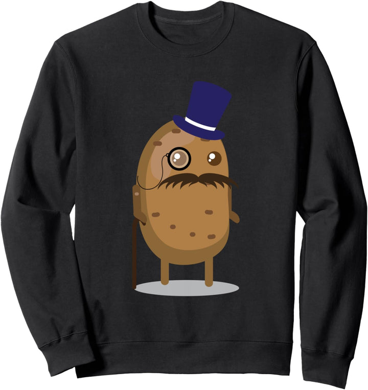 Kartoffel Detektiv mit Schnurrbart &amp; Lupe Fun Sweatshirt