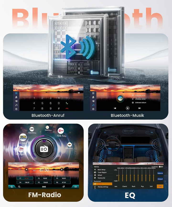 Rimoody Autoradio 1 Din 5,1 Zoll mit Wireless CarPlay - Android Auto, Bluetooth 5.2, 5.1“ IPS Touchs