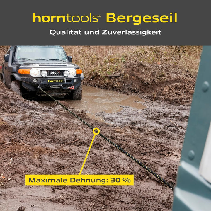 horntools Bergeseil kinetisch 24mm x 6,5m 12,7to schwarz