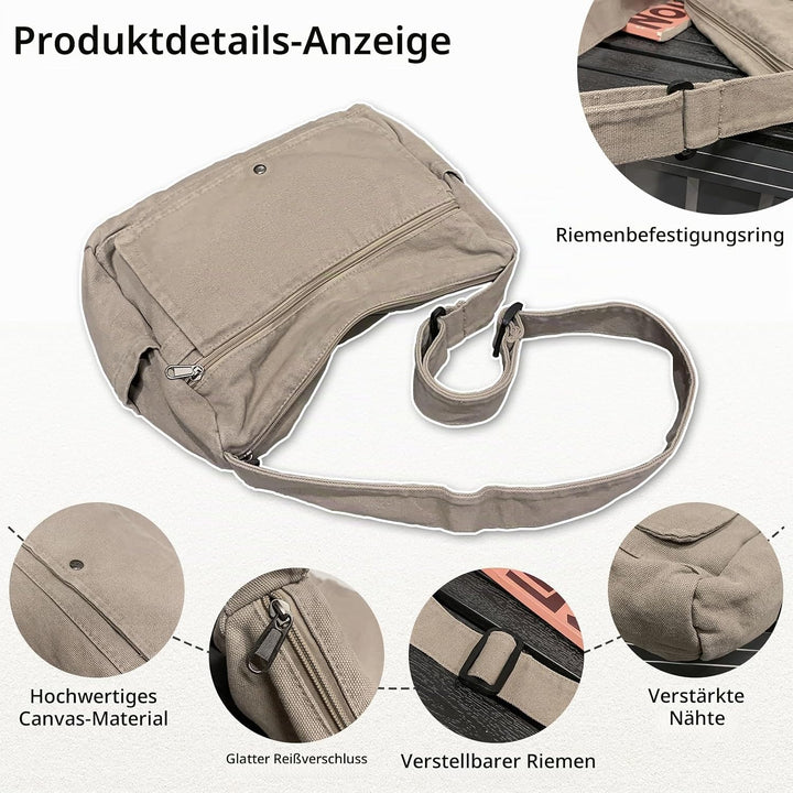 X SIM FITNESSX Canvas Umhängetasche Unisex Schultertasche Messenger Bag aus Oxford-Stoff für Alltag,