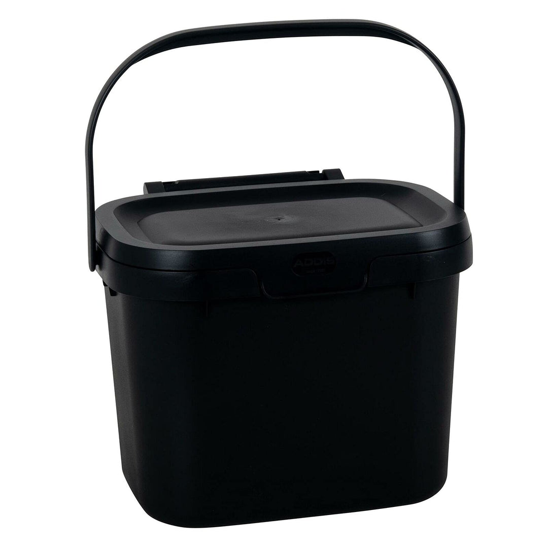 Addis, Komposteimer für Lebensmittelabfälle für die Küche, Plastik, Schwarz, Compost Caddy Compost C