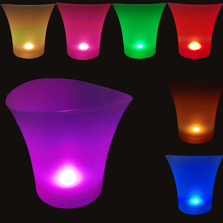 Smad Eimer, tragbare LED Eiskübel, 5L Eiskübel LED Eiswürfelbehälter, Sektkühler Getränkekühler Kühl