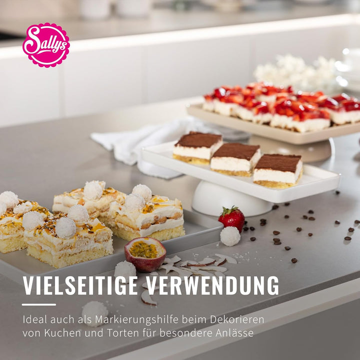 Sallys Kucheneinteiler - 31,5 x 42,5 cm - Torteneinteiler für 20/30 Gleichmässige Stücke - Backzubeh