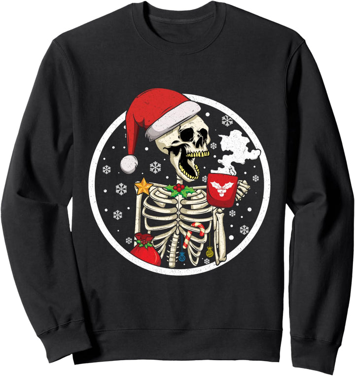 Skelett trinken Schokolade Winter Dezember Weihnachten Sweatshirt