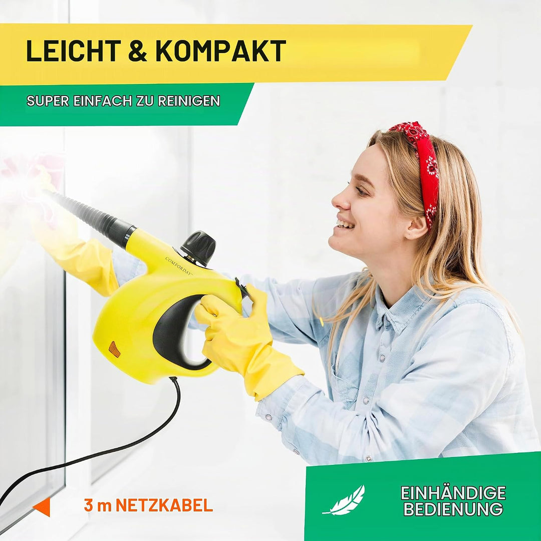 Comforday Multi-Purpose Steam Cleaner with 9-Piece Accessories, Handheld Steam Cleaner Perfect for S