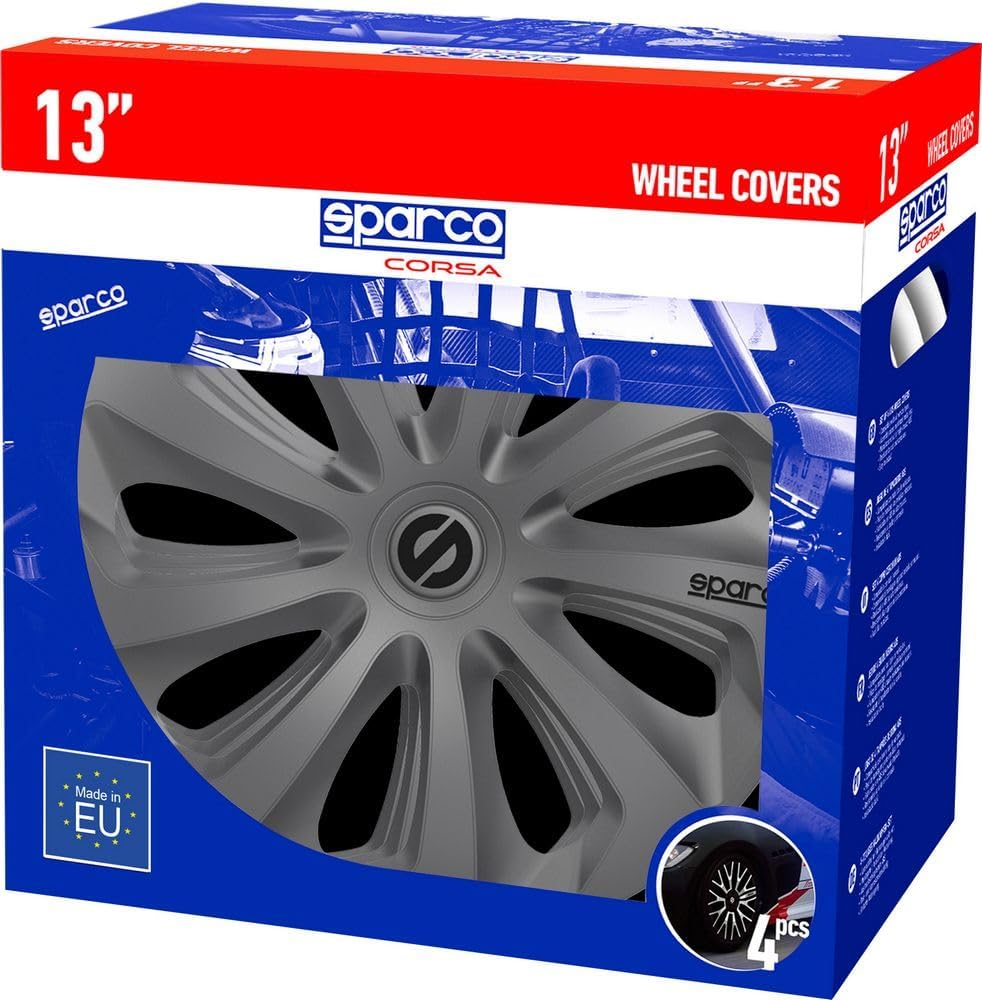 SPARCO SPC1670GR Sicilia 4 Stück Radzierblenden, Grau, 4 Stück, 16" 16" Grau, 16" Grau