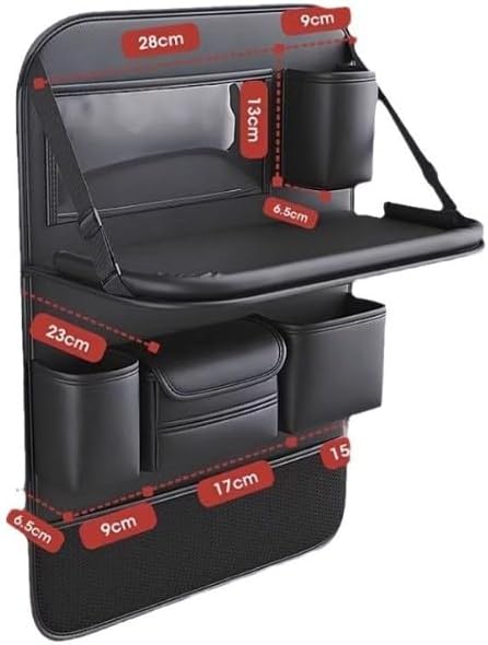 2er Auto Rücksitz Organizer mit Klapptisch aus Kunstleder