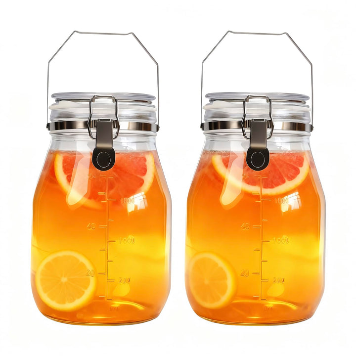 2L Glasverschlossenes Glas – Aufbewahrungsbehälter mit Schnappverschluss – Fermentiergläser – Fermen
