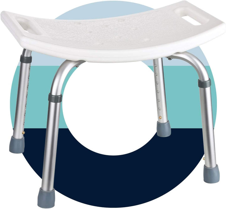 flexilife Duschhocker eckig - Duschsitz höhenverstellbar, Bad Hocker eckig weiss für Senioren - Bade