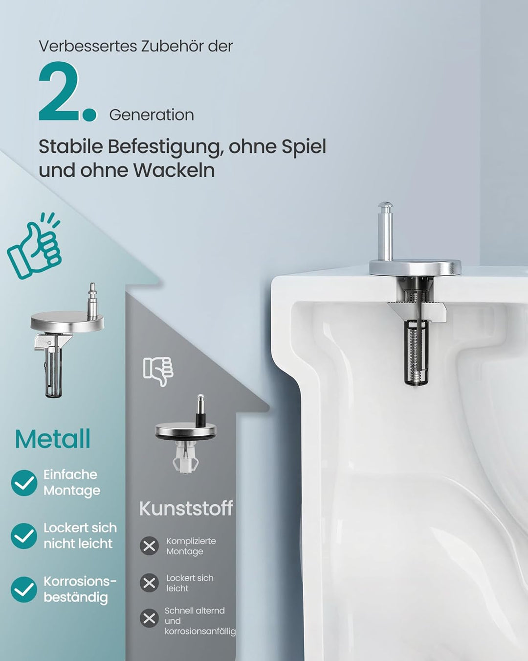 SONGMICS Toilettendeckel, kurze D-Form, mit Absenkautomatik, Griff, WC Sitz D-Form Kurze, D-Form Kur