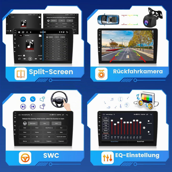 Inefala 2DIN Android 15 Autoradio für Seat Leon MK2 2005 2006 2007-2012 Pro 2G+64G, Pro 2G+64G