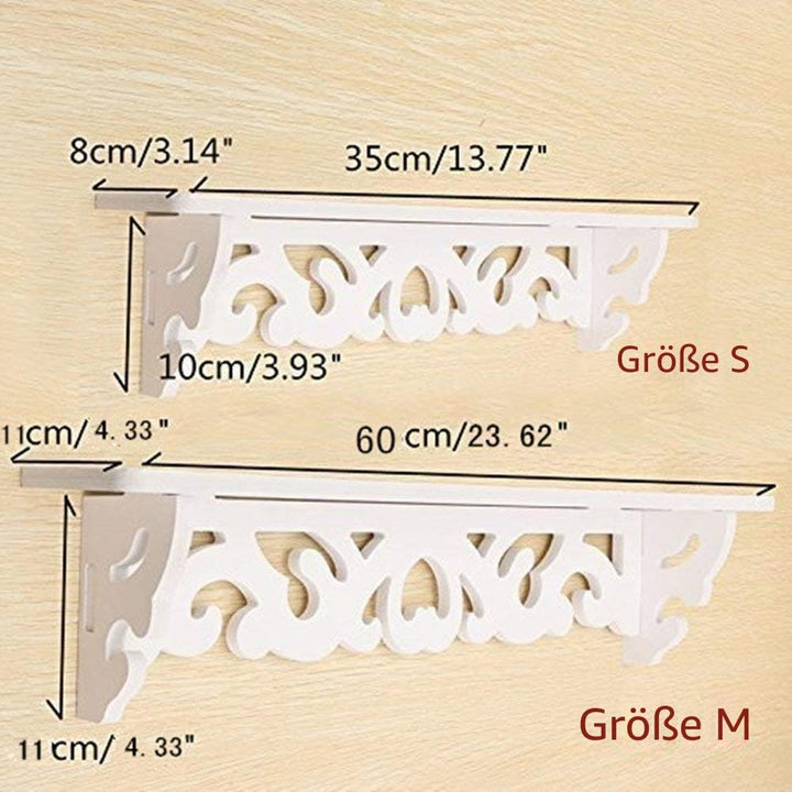 Yosoo weiss Regal Shabby Chic Filigrane Stil Cut Out Design Wandregal, Pastoral Hohl geschnitzt Wand