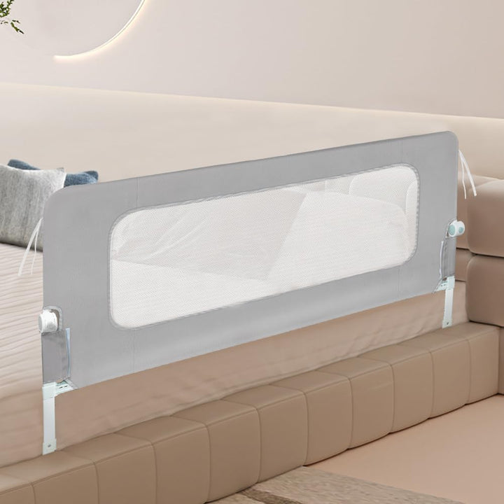 OHMG Bettgitter für Babys, 150 cm, faltbar, Sicherheitsbarriere für Kinder, tragbar, Bettgitter für