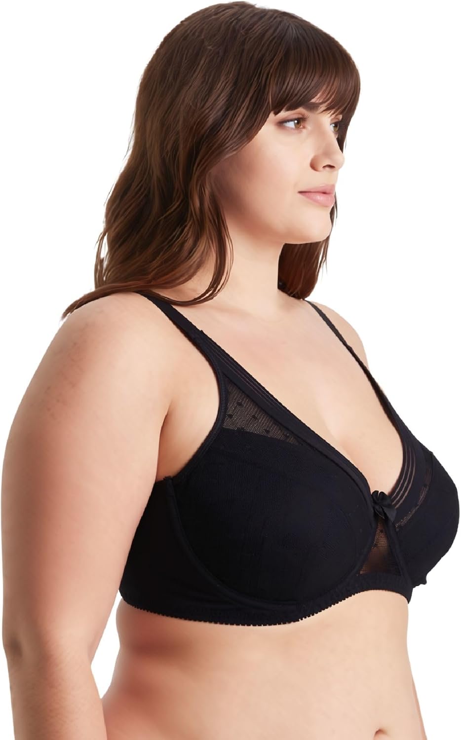 Curve Muse Übergrösse Minimierer Ungefüttert Bügel BH 80G Schwarz, Nicht Gelb(2er Pack), 80G Schwarz