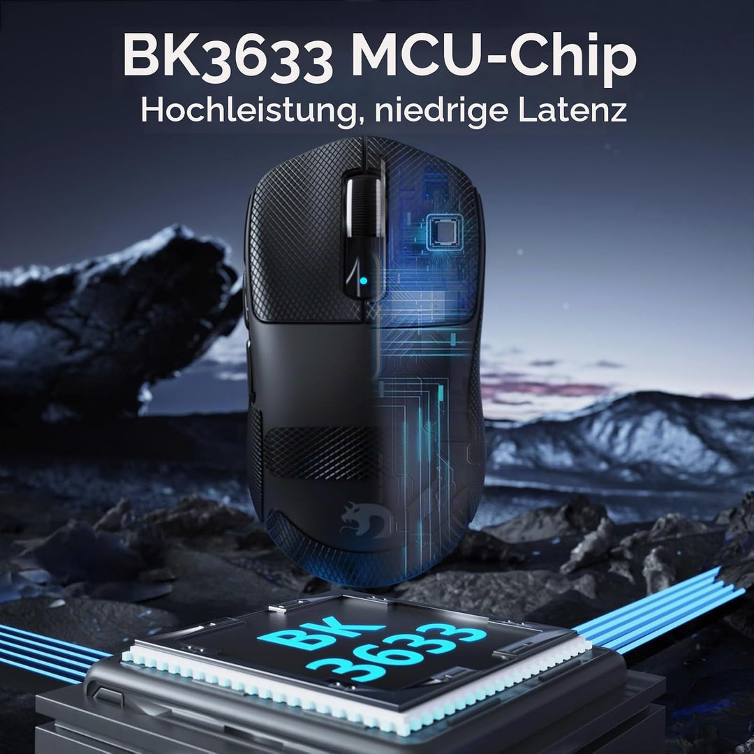 MAMBASNAKE M3 39g SUPERLEICHTE Kabellose Gaming-Maus mit Spiralkabel, PixArt PAW3395PRO-Sensor, Bis