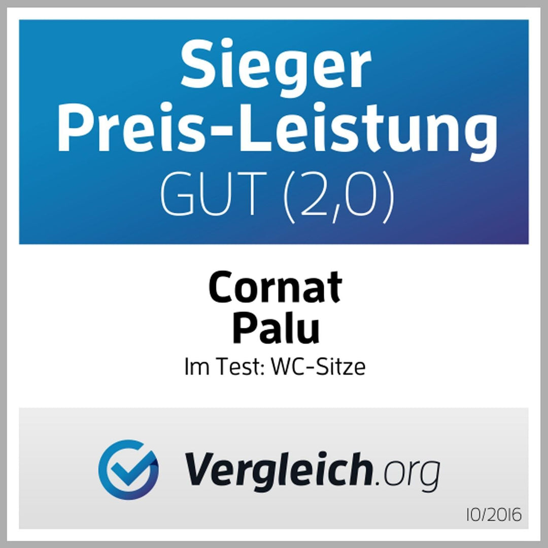 Cornat WC-Sitz "Palu" - Klassisch weisser Look - Pflegeleichter Thermoplast - Schlichtes Design pass