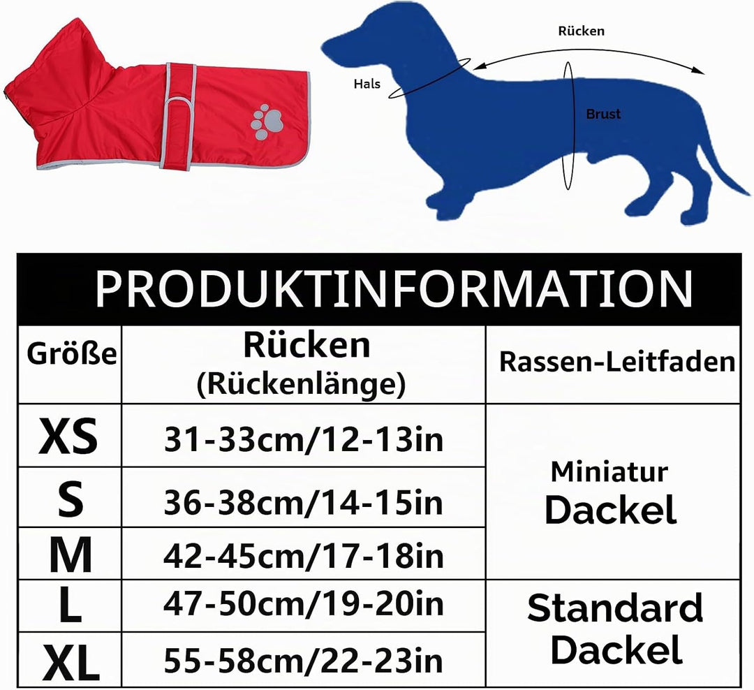 Geyecete-Hunde Wintermantel fur Dackel,Hundejacken mit plüschfutter und Kabelbaumloch,Wasserdichter