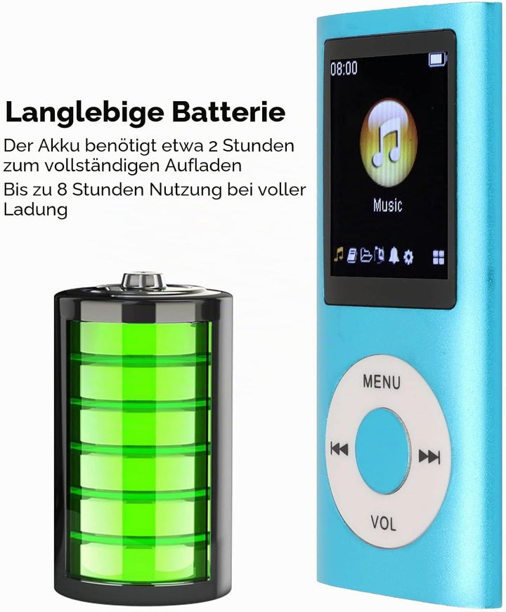 MP3-Player, Musik-Player mit 1,8-Zoll-LCD-Bildschirm, USB-Anschluss, Schlanker, Klassischer Digitale