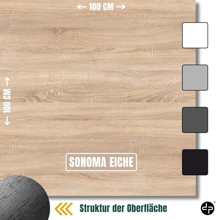 Couchtisch rund Ø53 cm - Kleiner Beistelltisch mit Ablage - Sonoma Eiche - 2 Ebenen, runder moderner
