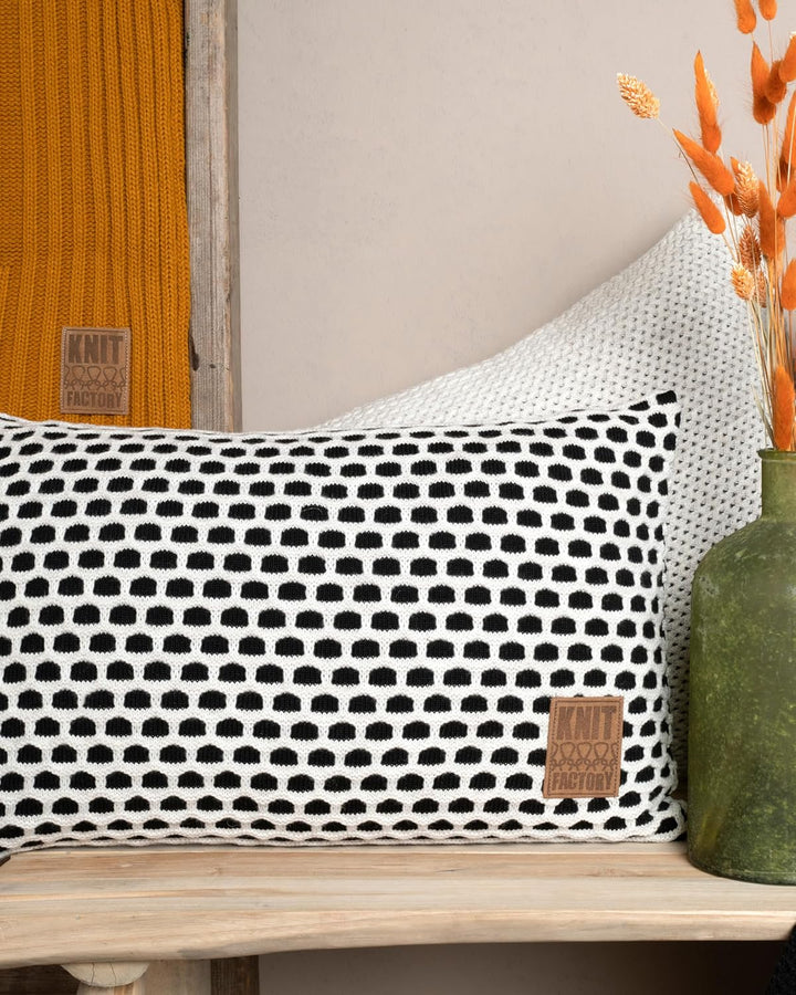 KNIT FACTORY - Mila Kissen - Anthrazit/Grau - 60x40 cm 1 Stück (1er Pack) Antracita/Gris, 1 Stück (1