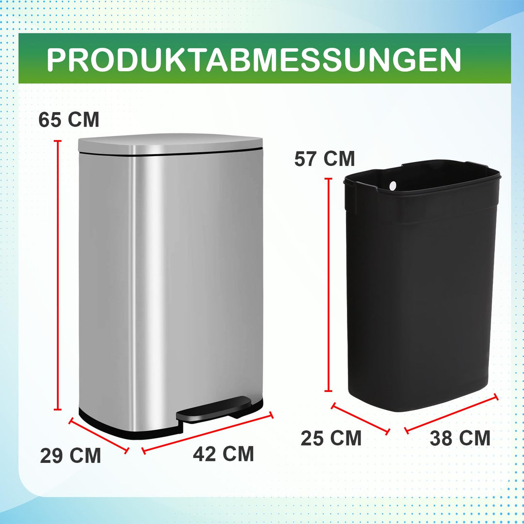 BestOffice 50 L Mülleimer Küche Mülleimer mit Deckel für Büro Schlafzimmer Badezimmer Schritt Müllei