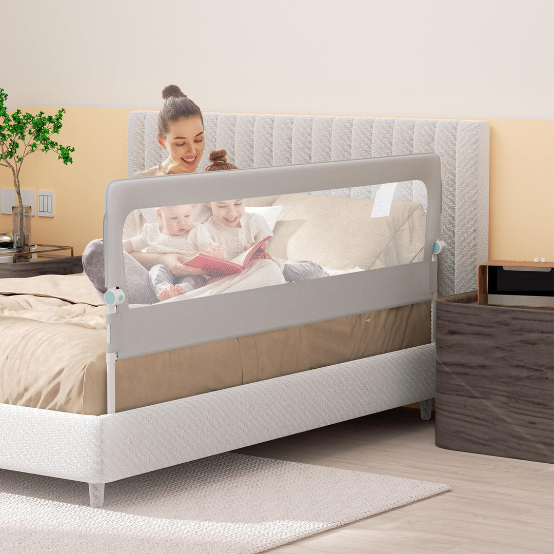 Eulenke 200 cm Bettgitter Rausfallschutz Klappbar, 72-86 cm höhenverstellbar Rausfallschutz Kinderbe
