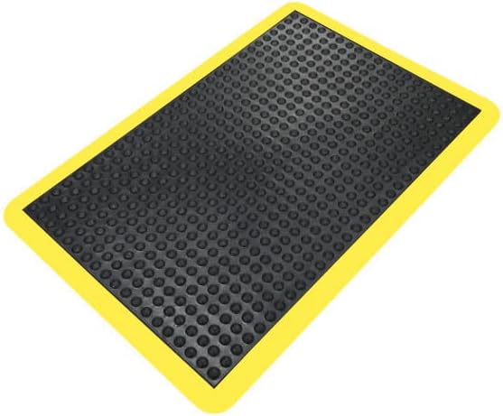 Vivol Ergonomische Arbeitsplatzmatte 90x120 cm - Schwarz mit Gelb Anti Ermüdungsmatte - 15mm Noppen