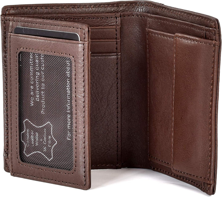 Geldbörse Herren Nappaleder | Münzfach &amp; RFID Schutz | Leder Portmonee klein | Slim Wallet | Geldbeu
