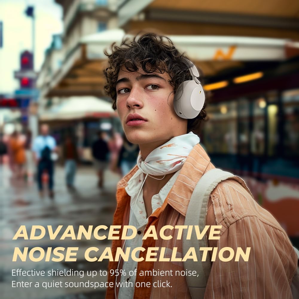 iKF Solo Aktive Noise Cancelling Kopfhörer Over-Ear Bluetooth 5.4, Hi-Res Audio Wireless &amp; Wired Ove