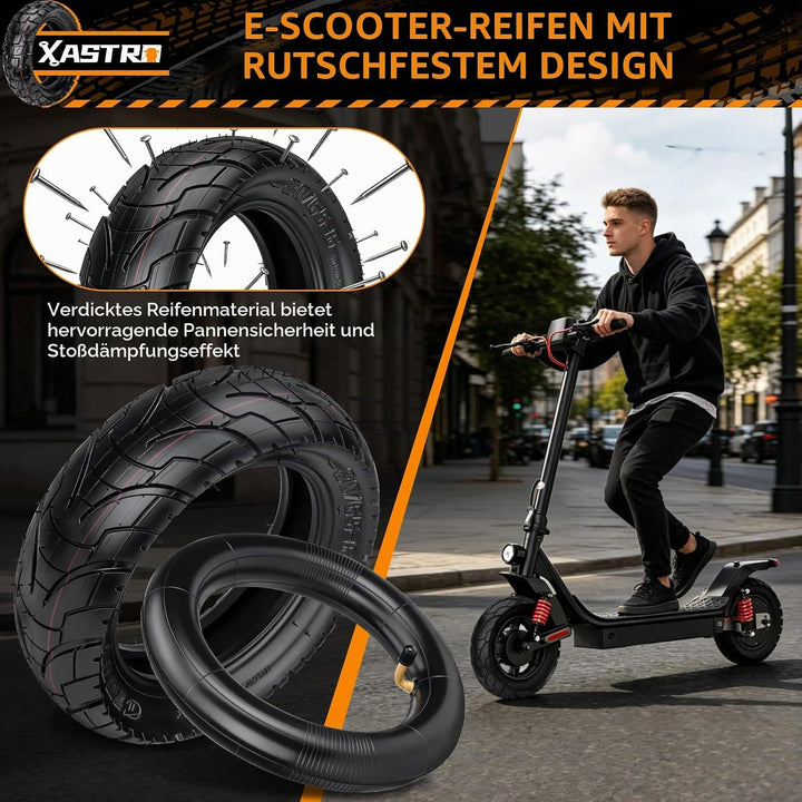 Xastro 2PCS 10 Zoll E Scooter Reifen 255x80 Reifen und Schlauch 80/65-6 E Scooter Reifen 255x80 Offr