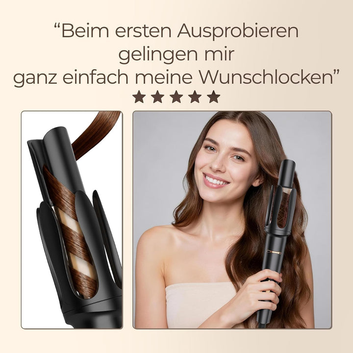 PRITECH Automatischer Lockenstab Welleneisen für Haare - 32mm Beach Waves Lockenstab 3 Temperaturen