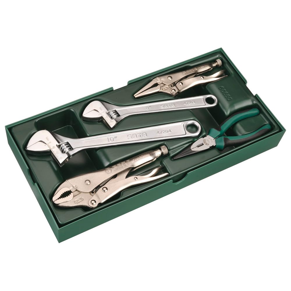 SATA ST09909-02 Schraubenschlüssel/Schraubenschlüssel und Zangentablett, verstellbar, 5-teilig