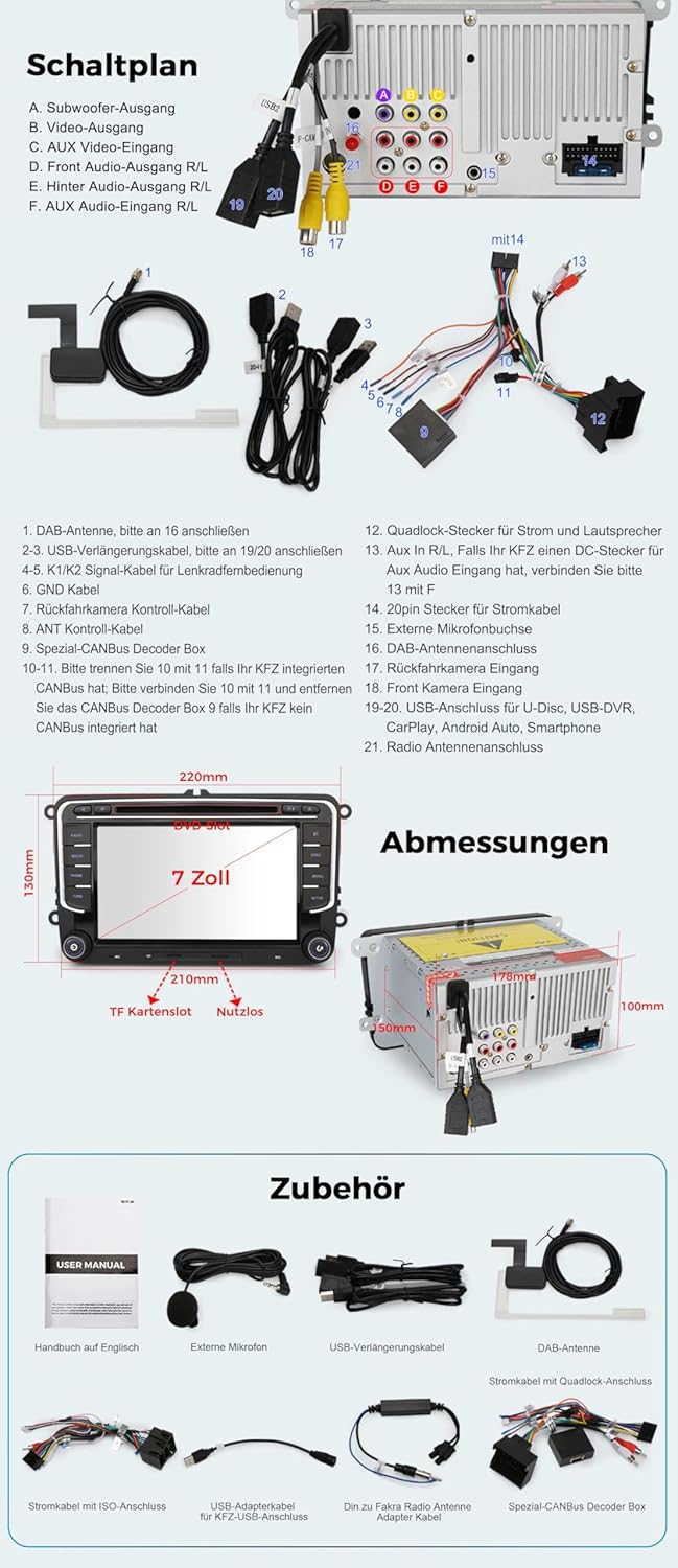 Erisin 9 Zoll 8-Kern 4GB RAM+64GB ROM Android 14 Autoradio Bluetooth mit GPS Navigation Für Skoda Oc