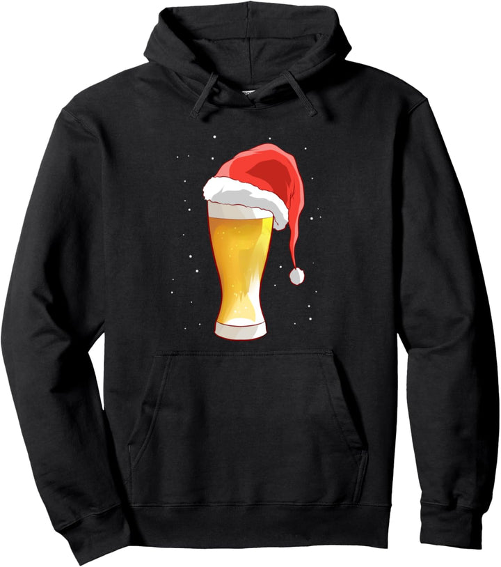 Bier mit Weihnachtsmütze Hefe Weizen Weihnachten Geschenk Pullover Hoodie
