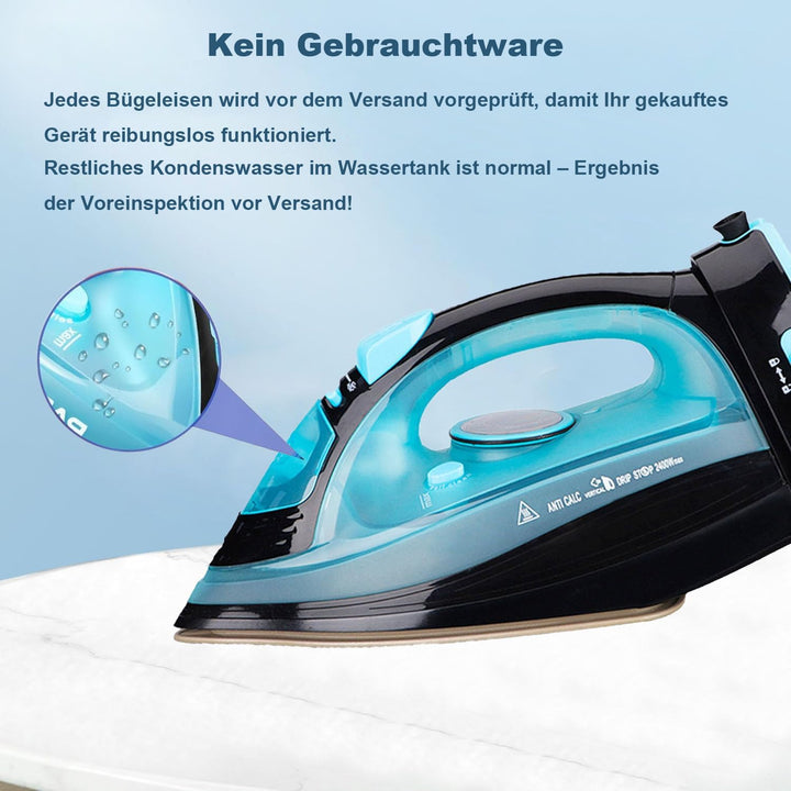 Bügeleisen, Dampfbügeleisen Kabelloses für Kleidung Handbügeleisen Iron Blau, Blau