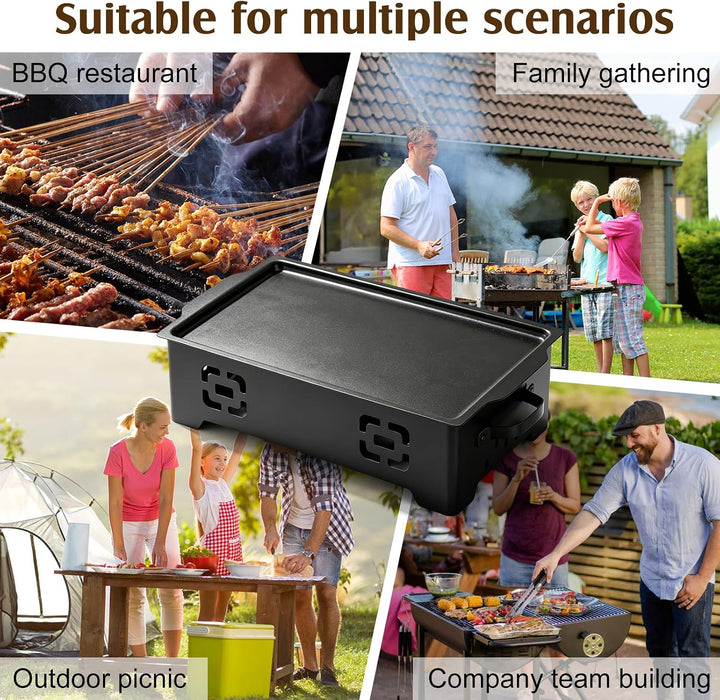 Warmhalteplatte Für Grillen, BBQ Warmhalteplatte Mit Grill-Heizplatte Antihaft, Speisenwärmer Für Gr