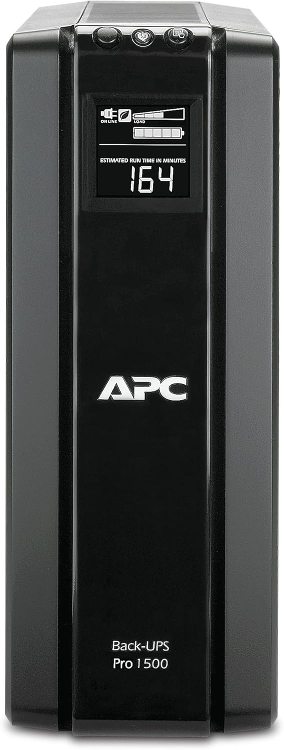 APC Back UPS PRO USV 1500VA Leistung - BR1500G-GR - inkl. 150.000 Euro Geräteschutzversicherung (6-S