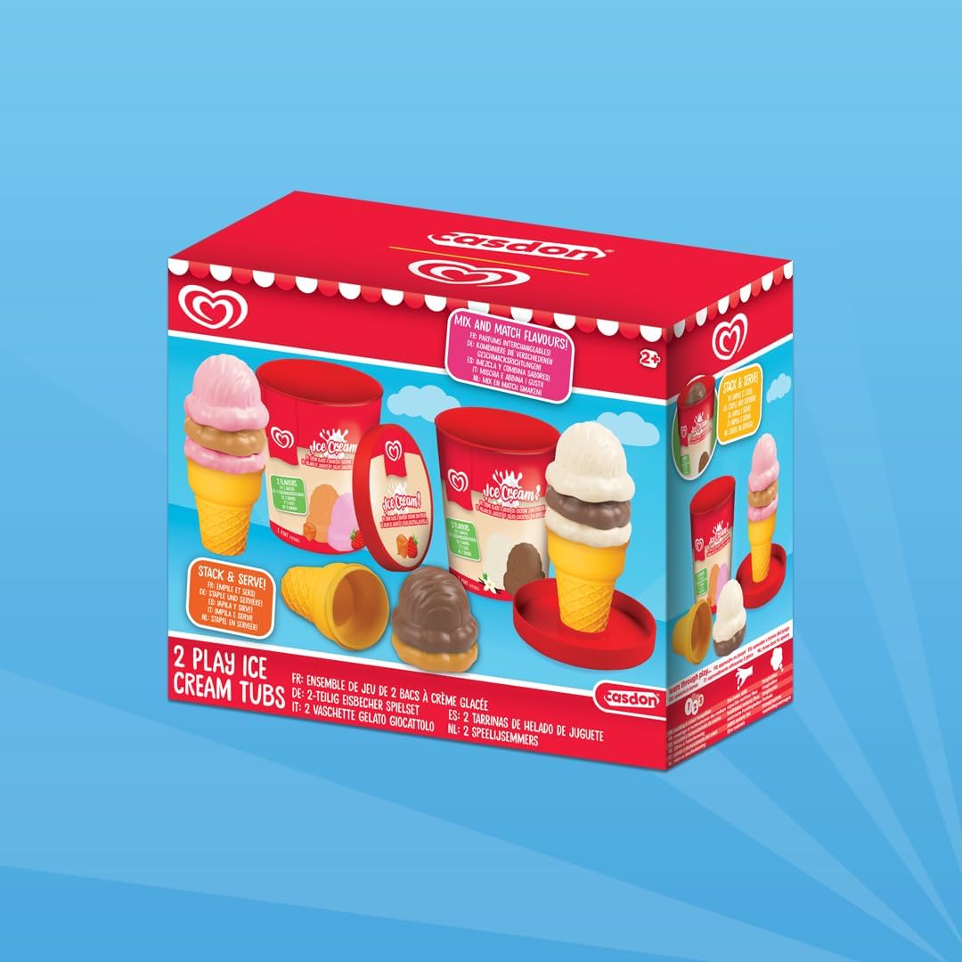 Casdon Langnese Spielzeug-Eiscreme-Set, 2er-Pack, ab 2 Jahren Eiscreme-doppelpack, Eiscreme-doppelpa